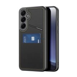   DUX DUCIS RAFI II MAG szilikon telefonvédő (kitámasztó, kártyazseb, RFID, MagSafe) FEKETE Samsung Galaxy S25 (SM-S931)