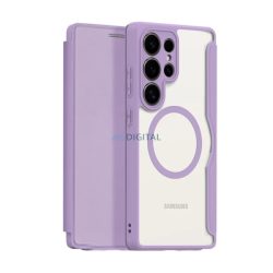  DUX DUCIS SKIN X PRO tok álló, bőr hatású (FLIP, oldalra nyíló, RFID, MagSafe) LILA Samsung Galaxy S25 Ultra (SM-S938)