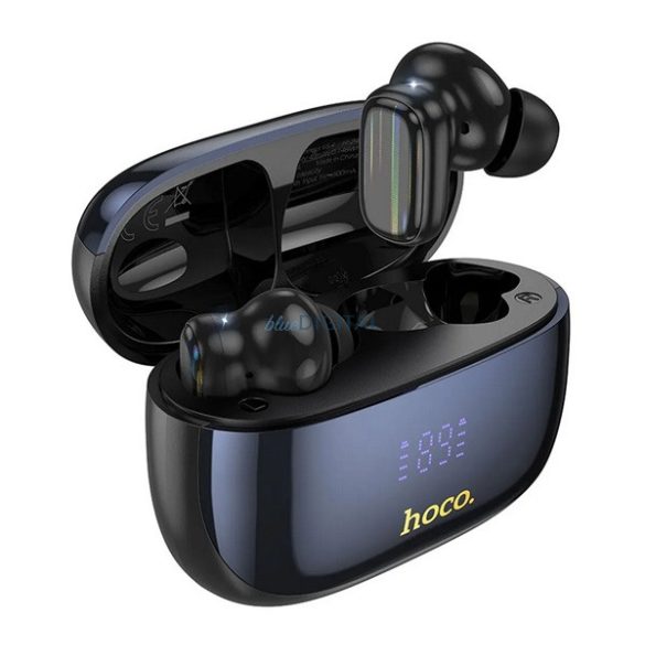 HOCO EQ20 bluetooth fülhallgató SZTEREO (v5.4, TWS, mikrofon, LED kijelző, aktív zajszűrő + töltőtok) FEKETE