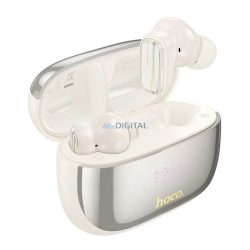   HOCO EQ20 bluetooth fülhallgató SZTEREO (v5.4, TWS, mikrofon, LED kijelző, aktív zajszűrő + töltőtok) KRÉM