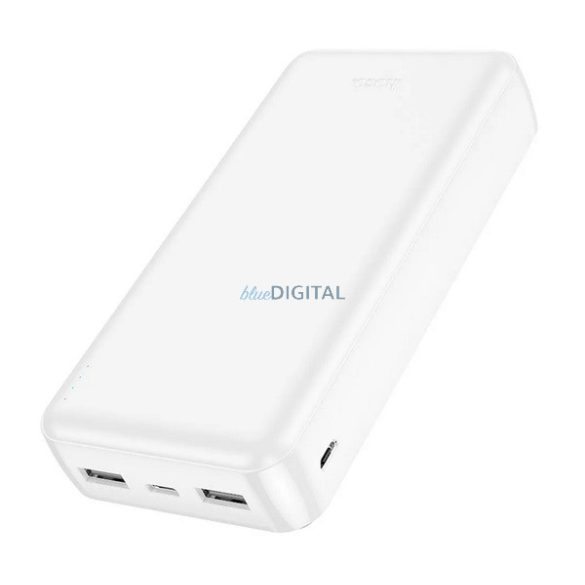 HOCO J100A vésztöltő 2 USB+Type-C+microUSB aljzat (20000mAh, 2.1A, PD gyorstöltő, LED jelzés) FEHÉR