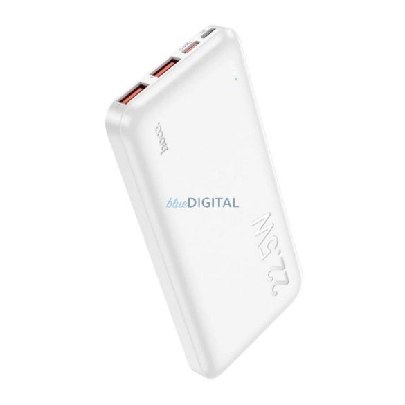 HOCO J101 vésztöltő 2 USB+Type-C+microUSB aljzat (10000mAh, 22.5W, 3A, PD gyorstöltő, LED jelzés) FEHÉR