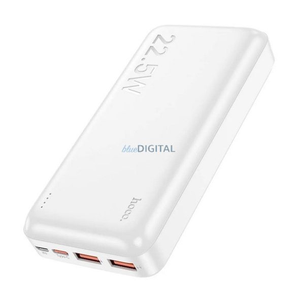 HOCO J101A vésztöltő 2 USB+Type-C+microUSB aljzat (20000mAh, 22.5W, 3A, PD gyorstöltő, LED jelzés) FEHÉR