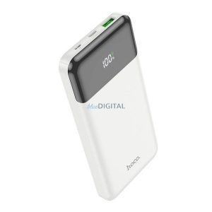 HOCO J102 vésztöltő USB+Type-C+microUSB aljzat (10000mAh, 20W, 3A, PD gyorstöltő, LED kijelző) FEHÉR