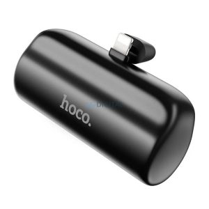 HOCO J106 vésztöltő Type-C aljzat (5000mAh, 18.5W, 2A, PD gyorstöltő, lightning csatlakozó, kitámasztó) FEKETE