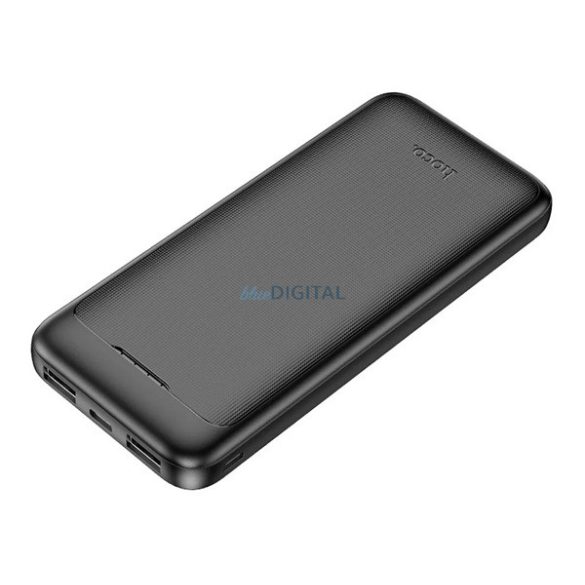 HOCO J111 vésztöltő 2 USB+Type-C aljzat (10000mAh, 2A, gyorstöltő, LED jelzés) FEKETE