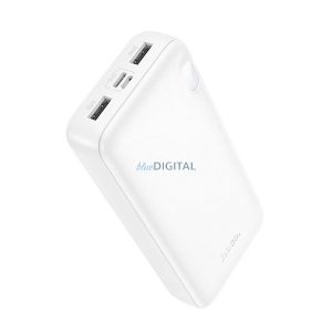 HOCO J128A vésztöltő 2 USB aljzat (20000mAh, 2A, LED jelzés) FEHÉR