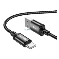   HOCO X89 adatkábel (USB - Type-C, 3A, gyorstöltő, 100cm, cipőfűző) FEKETE