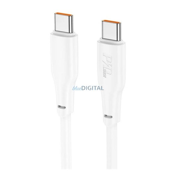 HOCO X93 adatkábel (Type-C - Type-C, 100W, 3A, PD gyorstöltő, 200cm, törésgátló) FEHÉR