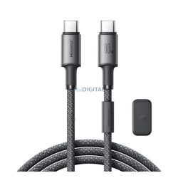   JOYROOM UNLIMITED adatkábel (Type-C - Type-C, 60W, gyorstöltő, 120cm + mágneses kábelrendező) SZÜRKE