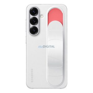 SAMSUNG szilikon telefonvédő (matt, beépített szíj, kitámasztó) FEHÉR Samsung Galaxy S25 (SM-S931)