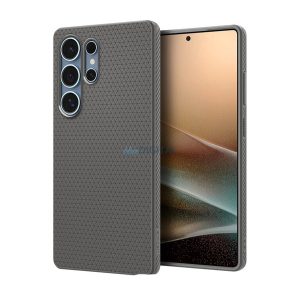 SPIGEN LIQUID AIR szilikon telefonvédő (ütésállóság, légpárnás sarok, rombusz) SÖTÉTSZÜRKE Samsung Galaxy S25 Ultra (SM-S938)