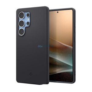 SPIGEN SILICONE FIT MAG szilikon telefonvédő (ütésállóság, MagSafe) FEKETE Samsung Galaxy S25 Ultra (SM-S938)