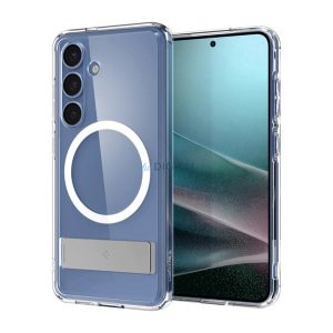SPIGEN ULTRA HYBRID S műanyag telefonvédő (ütésállóság, légpárnás keret, kitámasztó, MagSafe) ÁTLÁTSZÓ Samsung Galaxy S25 (SM-S931)