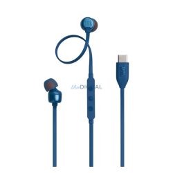   JBL T310C fülhallgató SZTEREO (Type-C, hangerőszabályzó, felvevő gomb, lapos kábel) SÖTÉTKÉK