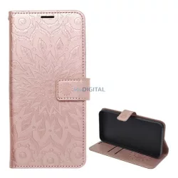   Tok álló, bőr hatású (FLIP, oldalra nyíló, asztali tartó, kézpánt, mandala) ROZÉARANY Samsung Galaxy A26 5G (SM-A266)
