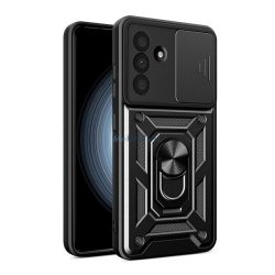   Defender szilikon telefonvédő (ütésállóság, tartógyűrű, kameravédő) FEKETE Samsung Galaxy A36 5G (SM-A366)