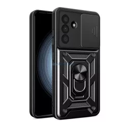   Defender szilikon telefonvédő (ütésállóság, tartógyűrű, kameravédő) FEKETE Samsung Galaxy A56 5G (SM-A566)