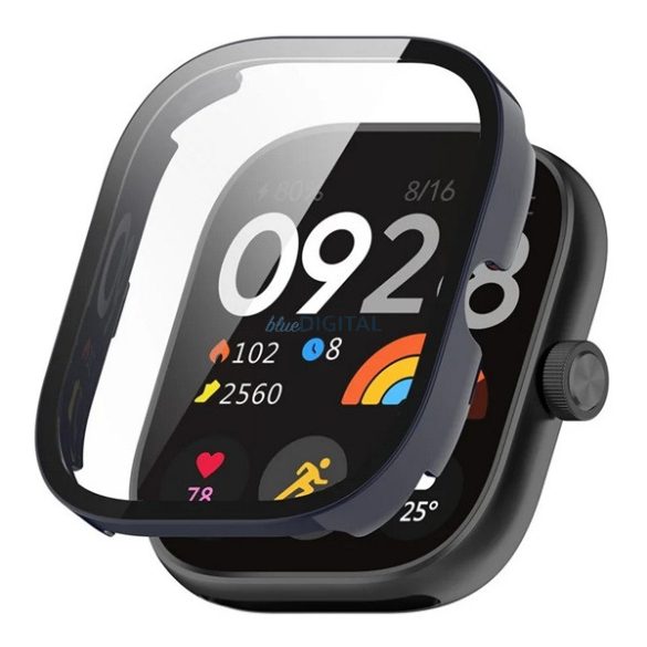 Műanyag keret (BUMPER, ütésállóság + kijelzővédő üveg) SÖTÉTKÉK Xiaomi Redmi Watch 5
