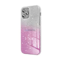   Szilikon telefonvédő (műanyag belső, csillogó hátlap) ÁTLÁTSZÓ/RÓZSASZÍN Samsung Galaxy A56 5G (SM-A566)