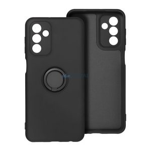 Szilikon telefonvédő (tartógyűrű, mikrofiber plüss belső, mágneses, kameravédő) FEKETE Samsung Galaxy A26 5G (SM-A266)