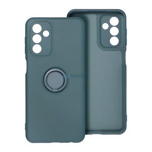 Szilikon telefonvédő (tartógyűrű, mikrofiber plüss belső, mágneses, kameravédő) SÖTÉTZÖLD Samsung Galaxy A26 5G (SM-A266)