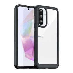   Szilikon telefonvédő (ütésállóság, átlátszó hátlap) FEKETE Samsung Galaxy A36 5G (SM-A366)
