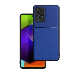   Szilikon telefonvédő (ütésállóság, mágneses, bőr hatású hátlap, csíkos) SÖTÉTKÉK Samsung Galaxy A56 5G (SM-A566)