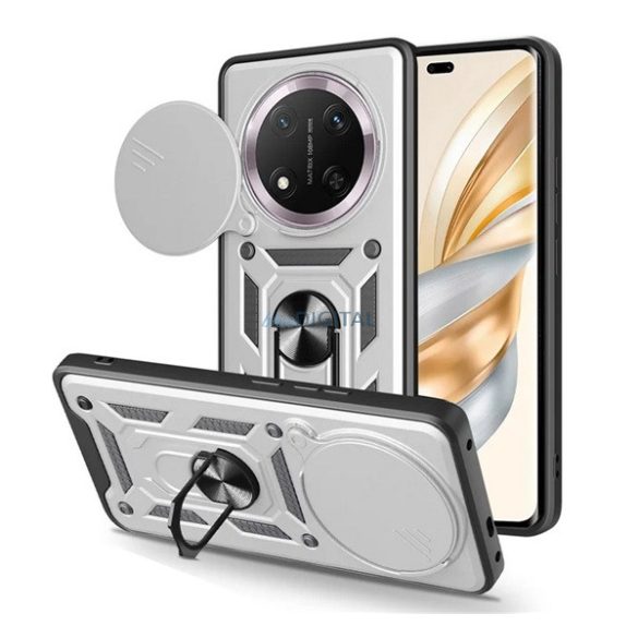 Defender szilikon telefonvédő (ütésállóság, tartógyűrű, kameravédő) EZÜST Honor Magic7 Lite