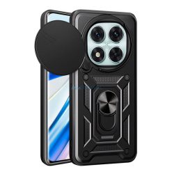   Defender szilikon telefonvédő (ütésállóság, tartógyűrű, kameravédő) FEKETE Xiaomi Redmi Note 14 Pro 5G