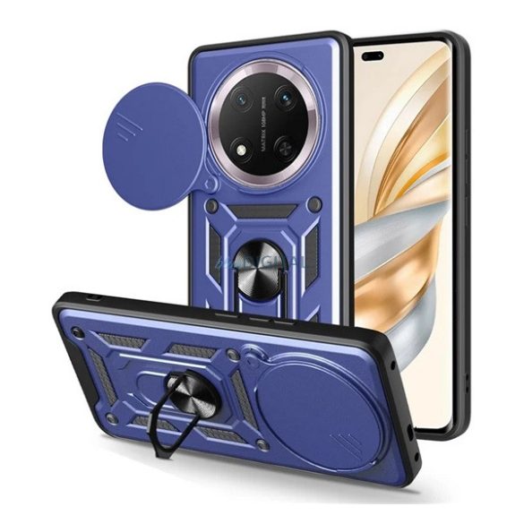Defender szilikon telefonvédő (ütésállóság, tartógyűrű, kameravédő) SÖTÉTKÉK Honor Magic7 Lite
