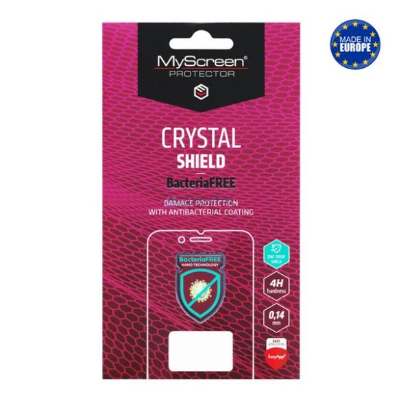MYSCREEN CRYSTAL BacteriaFREE képernyővédő fólia (antibakteriális, 4H, NEM íves) ÁTLÁTSZÓ ZTE Blade A34 4G