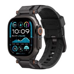   SPIGEN DURAPRO ARMOR pótszíj (egyedi méret, nagy, szilikon, állítható, fém csat) FEKETE Apple Watch Series 5 44mm, Watch Series 4 44mm, Watch Series 3 42mm