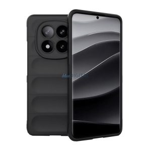 Szilikon telefonvédő (ütésállóság, kameravédő, 3D) FEKETE Xiaomi Redmi Note 14 Pro Plus 5G