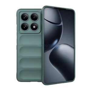 Szilikon telefonvédő (ütésállóság, kameravédő, 3D) SÖTÉTZÖLD Xiaomi Redmi Note 14 Pro 5G
