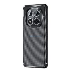   Szilikon telefonvédő (ütésállóság, légpárnás sarok, karbon minta) FEKETE Xiaomi Redmi Note 14 Pro 5G