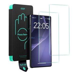 ESR képernyővédő üveg 2db (2.5D, 0.33mm, 9H + segédkeret) ÁTLÁTSZÓ Samsung Galaxy S25 Ultra (SM-S938)