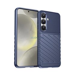   Szilikon telefonvédő (ütésállóság, csíkos, dombor minta) SÖTÉTKÉK Samsung Galaxy S25 (SM-S931)