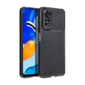 Szilikon telefonvédő (ütésállóság, légpárnás sarok, karbon minta) FEKETE Xiaomi Redmi Note 14 Pro Plus 5G