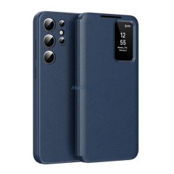   Tok álló (aktív FLIP, oldalra nyíló, Smart View Cover) SÖTÉTKÉK Samsung Galaxy S23 Ultra (SM-S918)