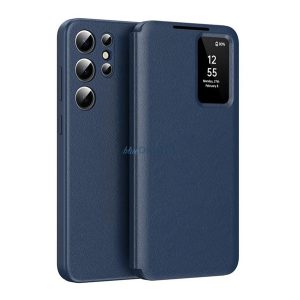 Tok álló (aktív FLIP, oldalra nyíló, Smart View Cover) SÖTÉTKÉK Samsung Galaxy S23 Ultra (SM-S918)