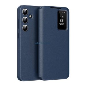 Tok álló (aktív FLIP, oldalra nyíló, Smart View Cover) SÖTÉTKÉK Samsung Galaxy S25 Plus (SM-S936)