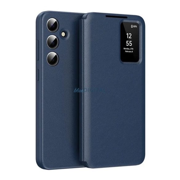 Tok álló (aktív FLIP, oldalra nyíló, Smart View Cover) SÖTÉTKÉK Samsung Galaxy S25 Plus (SM-S936)