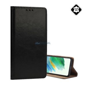 Tok álló, valódi bőr (FLIP, oldalra nyíló, asztali tartó) FEKETE Samsung Galaxy S25 Ultra (SM-S938)