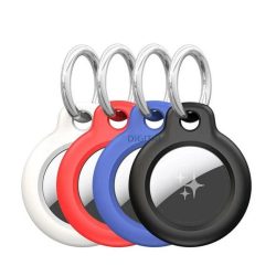   DUX DUCIS műanyag tok 4db (kulcstartó) - fekete, fehér, kék, piros) Apple AirTag