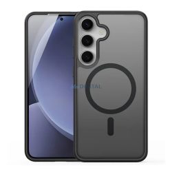   DUX DUCIS YIND szilikon telefonvédő (ütésállóság, kameravédő, matt, MagSafe, kitámasztó) FEKETE Samsung Galaxy S25 (SM-S931)