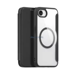   DUX DUCIS SKIN X PRO tok álló, bőr hatású (FLIP, oldalra nyíló, RFID, MagSafe) FEKETE Apple iPhone 16e
