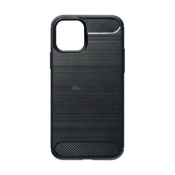 Szilikon telefonvédő (ütésállóság, légpárnás sarok, szálcsiszolt, karbon minta) FEKETE Honor Magic7 Lite
