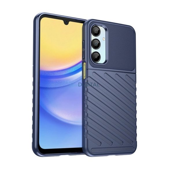 Szilikon telefonvédő (ütésállóság, légpárnás sarok, szálcsiszolt, karbon minta) SÖTÉTKÉK Samsung Galaxy A36 5G (SM-A366), Galaxy A56 5G (SM-A566)