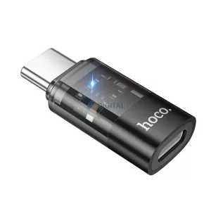 HOCO UA36D adapter (lightning aljzat - Type-C, adatátvitel és töltés, OTG) FEKETE